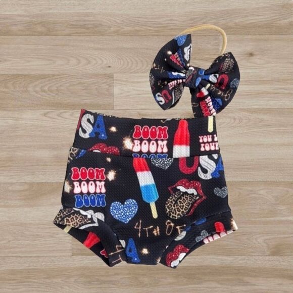 July 4th‎ Baby Girl Bummie Shorts 6-9 months - Picture 1 of 11